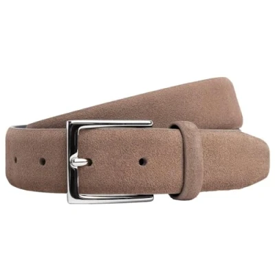 Image of Hackett London Men&#039;s Suede Feather Edge Belt, Brown (Taupe), 30