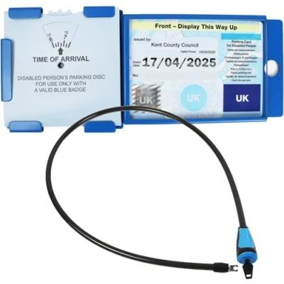 Image of Blue Badge Disabled Holder Guard Parking Time Clock Security Anti Theft Lock Wallet