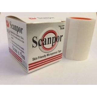 Image of Genuine Scanpor Microporous Tape (BOX OF 24) size 5cm x 5m