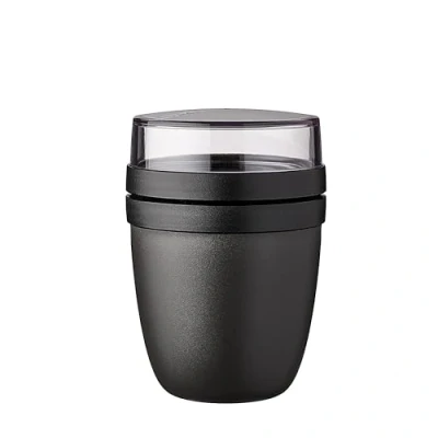 Image of Mepal overnight oats jar Practical Yoghurt Cup &amp; Muesli Separate Compartments for Suitable Freezer, Microwave Dishwasher 500 ml + 200 Nordic Black