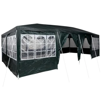 Image of vidaXL Party Tent with 12 Side Walls in Green 8 x 4 m PE