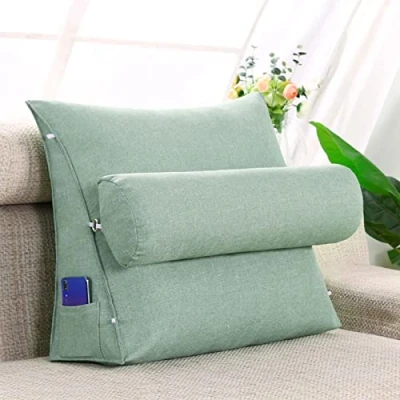 Image of HEATHE Adjustable Reading Pillow,Triangular Lumbar Pillows Bed Wedges,Sofa Waist Pillow,With Round Pillow,Used For Bed,sofa,reading,playing Games,watching TV