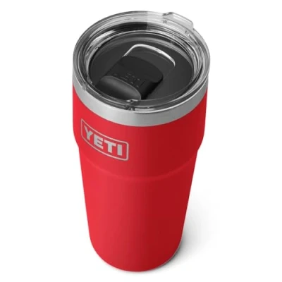 Image of YETI Rambler Cup, Vacuum Insulated Stainless Steel Stackable Cup with Magslider Lid, Rescue Red, 20 oz (591 ml)
