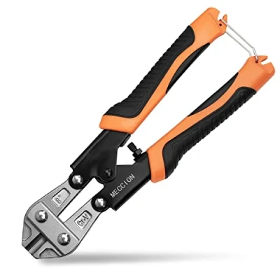 Image of Bolt Cutter, Meccion Heay Duty 8&quot; CR V Mini and Wire Cable, Chain, Spring Snips Clippers with Comfortable Soft Rubber Grip