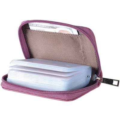 Image of Genuine Leather Credit Card Holder ID Business Case Purse Wallet for Men &amp; Women(purple)