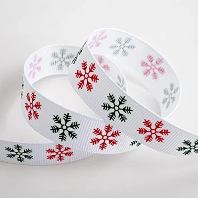 Image of Italian Options Snowflake Christmas Ribbon 16mm x 5m White