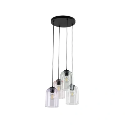 Image of Molly Cluster Pendant Ceiling Light Black, Purple, Pink, Clear, Green 4xE27