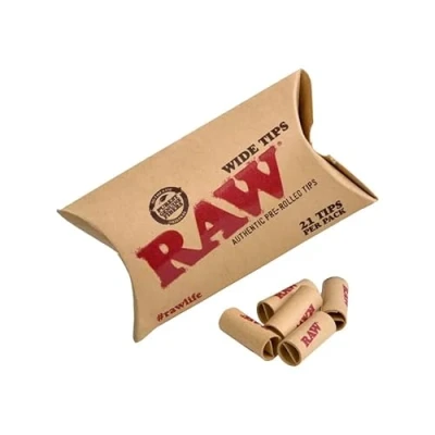 Image of RAW Authentic Wide Pre Rolled Tips 21 Per Pack