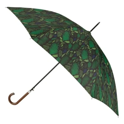 Image of Totes ECO BRELLA® Auto Open Walker Wood Handle Fern Print Umbrella