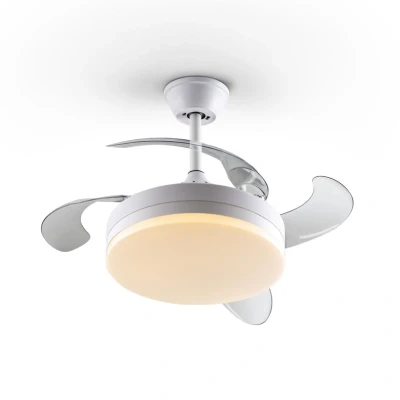 Image of Vento Mini Ceiling Fan Matt White 3000 6000K Remote Control