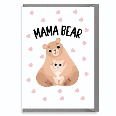 Image of Mama Bear Mother&#039;s day Card, Card for Mum, Mother, Birthday Mam Mom Mummy Mammy Mommy M120