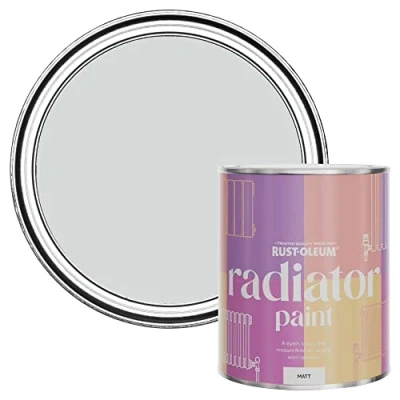 Image of Rust Oleum Grey Heat Resistant Radiator Paint in Matt Finish Winter 750ml (SHDRCT1207)