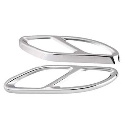 Image of Exhaust Pipe Covers 1 Pair Tail Cover Trims Black for Benz GLC C E Class C207 Coupe 14 17 (Color : Silver)