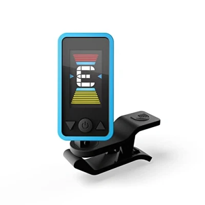Image of D&#039;Addario Guitar Tuner Eclipse Headstock Clip On for Great Acoustic Guitars &amp; Electric Quick Accurate Tuning Blue