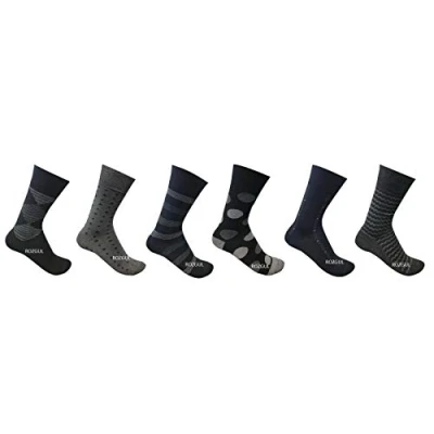 Image of Rozgul 6 Pairs Men&#039;s Non Elastic Diabetic Easy Grip Loose Top Rich Cotton Socks (UK Size 11)