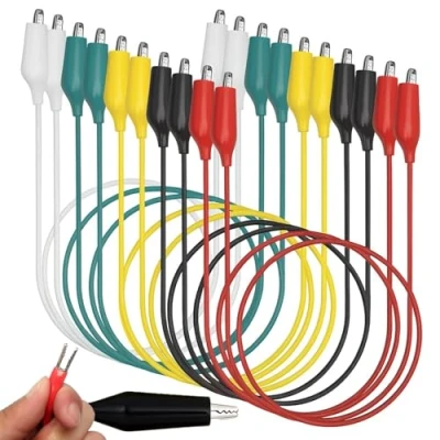 Image of UMTMedia® 10 X Mini Crocodile Clips Electrical, Insulated Small Alligator Clips, Test Leads, Double Ended Croc Electric Jumper Aligator Crocadial 12v Leads Wires