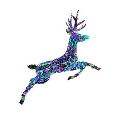 Image of Noma 1.5m Wire Frame Colour Changing Richmond Leaping Stag LED Light Figure � Multicolour