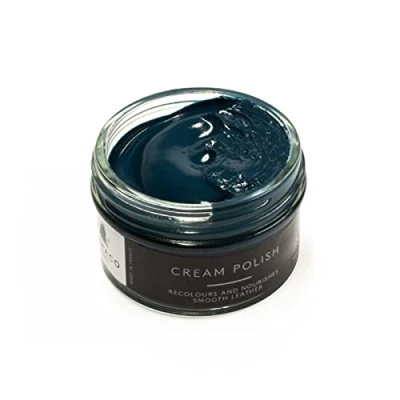 Image of Famaco 50ml Blue Horizon Leather Deluxe Cream Polish for Boot and Shoe with Application Brush Nourish Protector Kit Boots Shoes