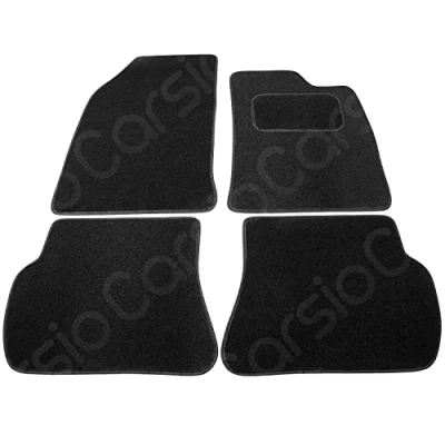 Image of Carsio Carpet Car Mats For Ford Fiesta 2002 to 2008 Tailored Fit Floor Mat Complete Accessory Black Custom Fitted All Weather, Anti Slip Backing &amp; Trim