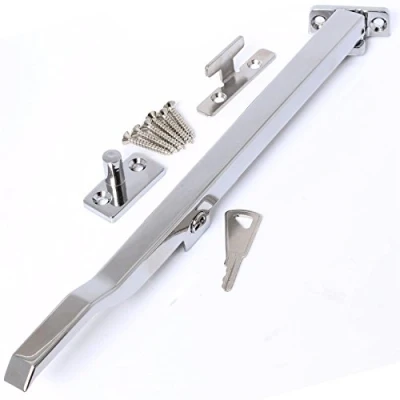 Image of 10&quot; Satin Chrome Locking Casement Window Stay Fastener