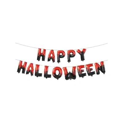 Image of Smiffys 15&quot;/40cm Happy Halloween Foil Balloon Garland with 5m Ribbon Roll, Fancy Dress Accessory, Accessories Up Party Goods