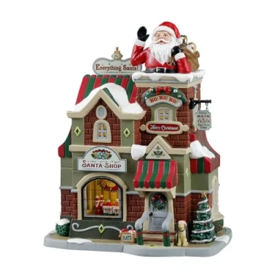 Image of Lemax Christmas Village The Santa Shop Battery Operated Led 35039