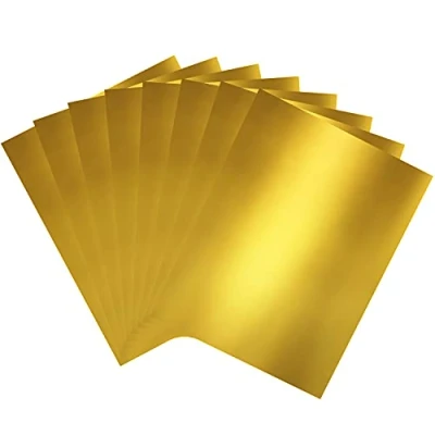 Image of Belle Vous 250gsm 60 Pack A4 Gold Cardstock 29.7 x 21cm / 11.7 8.25 inches Metallic Foil/Mirror Paper Board for Wedding Invitations, Arts and Crafts, Scrapbooking, Office Supplies