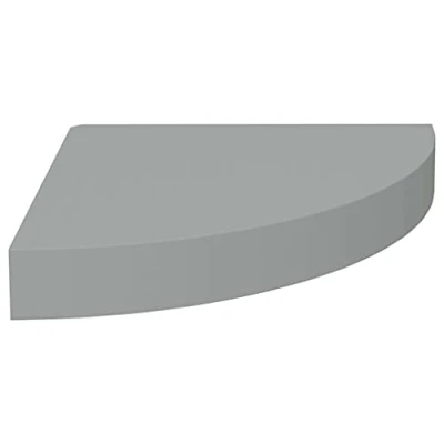 Image of vidaXL Floating Corner Shelf Grey 25x25x3.8 cm Modern Display and Storage Solution for Living Room, Bedroom, Office
