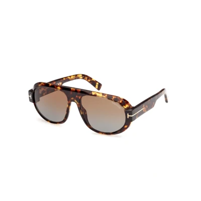 Image of TOM FORD Man FT1102 Blake 02 52f Sunglasses Plastic Havana Brown Pilot Normal Shaded