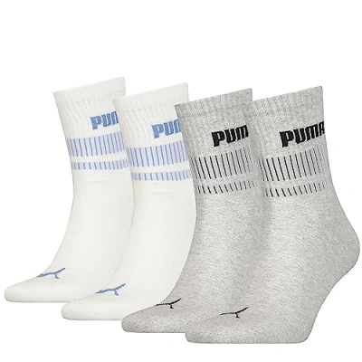 Image of Puma Short Sock, Grey/White, 43/46 (Pack of 4)