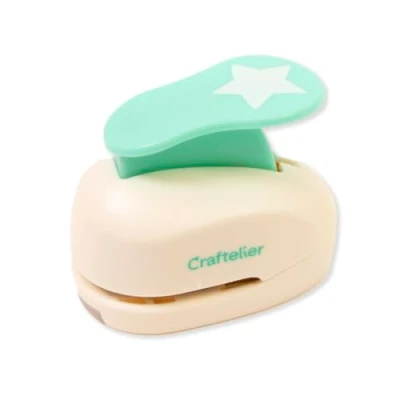 Image of Craftelier 1 (2.54 cm) Diameter Star Punch with Lever Press Suitable for Paper and Cardstock Ideal Craft Scrapbooking Projects Size Approx. 7 x 4.5 6 cm