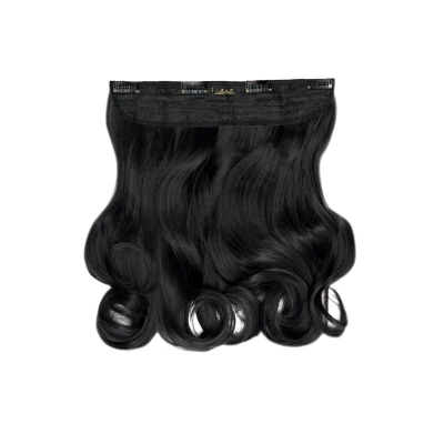 Image of Lullabellz Thick Curly Clip In Hair Extensions, 16 Inch Length, Jet Black
