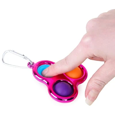 Image of Toyland® Push Bubble Pop Sensory Fidget Keychain Toy Lots To Choose From (PINK)