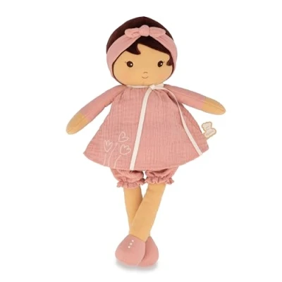 Image of Kaloo Tendresse Amandine My 1st Fabric Doll 40 cm Rag Muslin Dress Olive Skin Customisable Ribbon 0 Months +, K200014