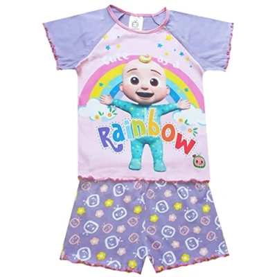 Image of Kids Essentials Girls Cocomelon Short Pyjamas Character Nightwear (Cocomelon Shorty, 2 3 Years)