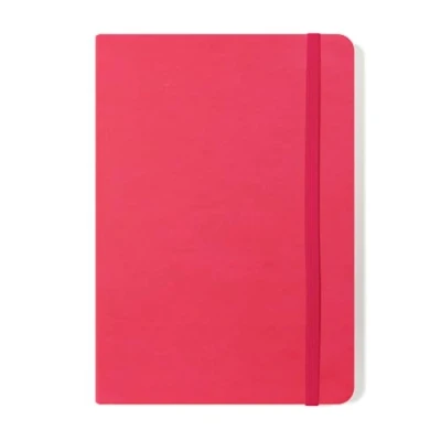 Image of Silvine A5 Executive Soft Feel Notebook Pink. 160 Pages (80 Sheets) Ruled 7mm feint. Ref 197P (148 x 212mm)