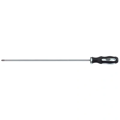 Image of Draper Cross Slot Extra Long Reach Soft Grip Screwdriver, No.2 x 450mm