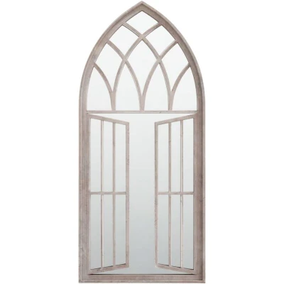 Image of vidaXL Garden Mirror Sand 100x45 cm Iron for Outdoor Use