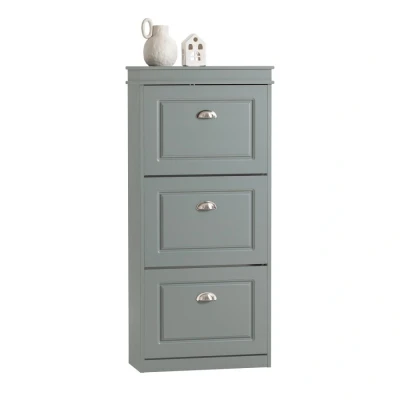 Image of 3 Drawers Shoe Cabinet Rack Storage Cupboard Organizer Unit, Grey,FSR94 HG Sobuy