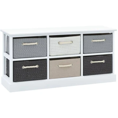 Image of vidaXL Storage Bench 6 Drawers Wood