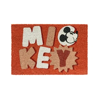 Image of Grupo Erik Disney 100 Mickey Door Mat 15.7 x 23.6 inches 40 60 cm Coconut Coir Eco Friendly 100% Indoor &amp; Outdoor Mouse Gifts