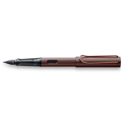 Image of Lamy Lx Fountain Pen 090 Anodised Aluminium Marron (Maroon Brown) with Clear Grip and Steel Nib F Size 1 Piece (Pack of 1)