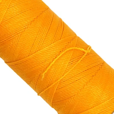 Image of Linhasita Waxed Thread 100 g / 170 m Polyester 1 mm Thick Macrame, 30 Colours Intense Yellow