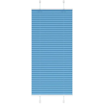 Image of vidaXL Pleated Blind Blue 55x150 cm Fabric Width 54.4 Polyester