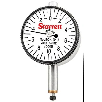 Image of Starrett 80 134J Mini Dial Indicator, Range: .050&quot;, Reading: 0 10