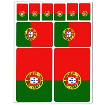 Image of Biomar Labs® 10 x Vinyl Stickers Set Decals Portugal National Portuguese Flag Car Motorcycle Helmet D 30