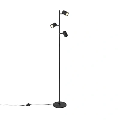 Image of Qazqa Modern Floor lamp Black 3 Light Jeana Suitable for LED GU10 Steel Living Room I Bedroom
