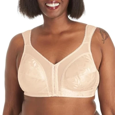 Image of Playtex Women&#039;s 18 Hour Front Close Wirefree Bra W/Flex Back Us4695 Full Coverage, Opaque, Light Beige, 42C