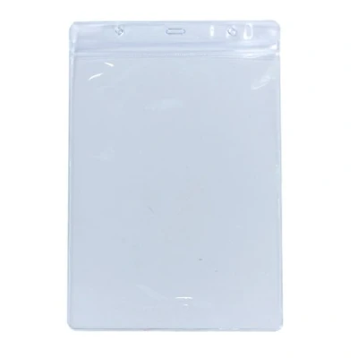 Image of CKB Ltd® 10x A5 Jumbo Sized Vertical Clear ID Badge Card Holders Plastic Pocket Extra Large Portrait Pouches 25cm x 17cm Holds an Size Up to 166mm 220mm