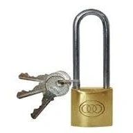 Image of 25mm Tri Circle Brass Padlock Long Shackle